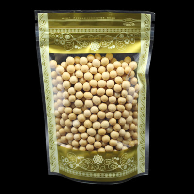 Clear Stand Up Food Packaging Plastic Pouch for Zip Bag With Lock Gold Printing