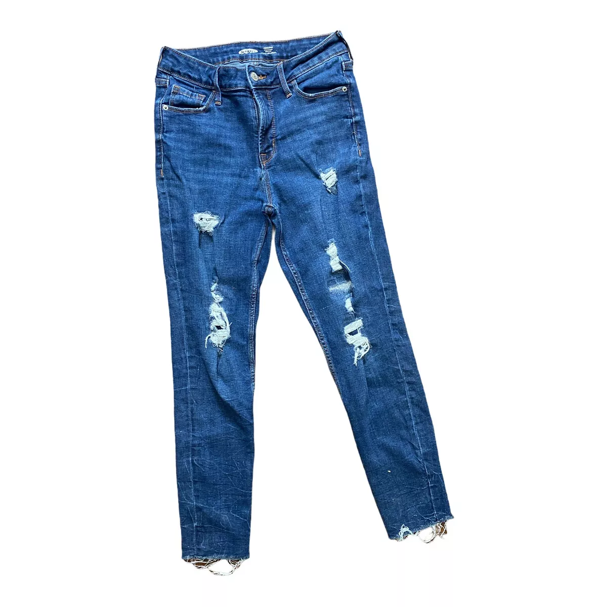 Women s Old Navy Rockstar Super Skinny High Rise Fringe Hem Jeans