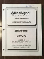 King MST-67A Mode S ATC Transponder System Install Manual