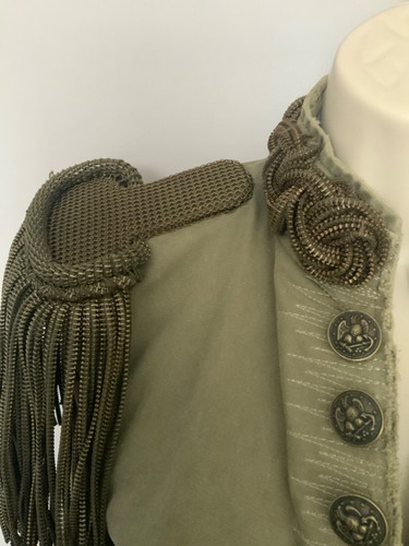 Balmain Runway Chain-Epaulet Military Style khaki distressed jacket size 40 - Picture 4 of 11