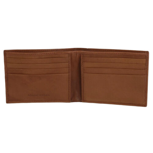 Men's Top Grain Leather Wallet Bifold RFID Protection USA American Flag Embossed - Picture 5 of 18