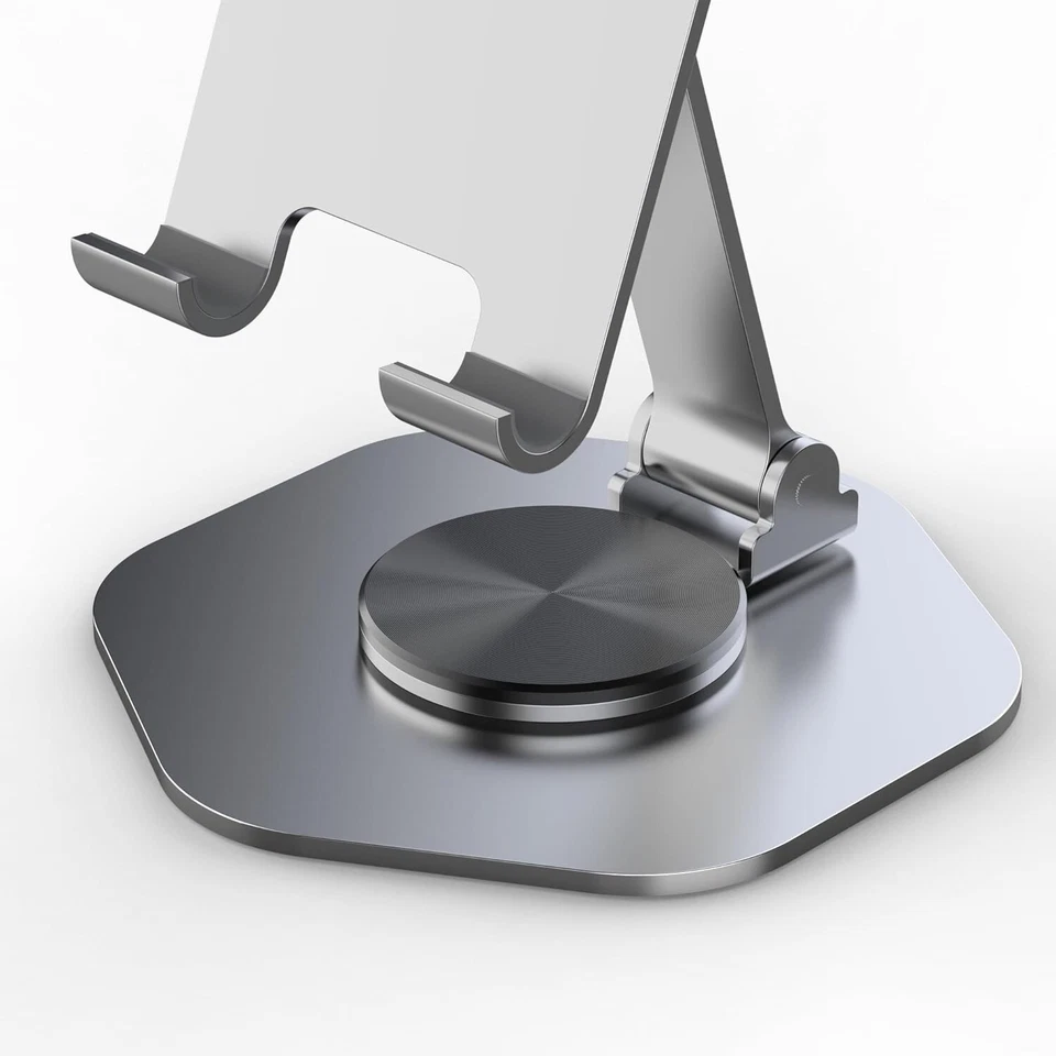 Aluminum Phone Stand,Swivel Phone Stand with 360 Rotating Base Foldable Adjustab - Image 2 of 4