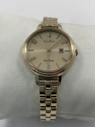 Citizen Chandler Eco-Drive Rose Gold Stainless Steel Ladies Watch EW2443-55X - Picture 2 of 12