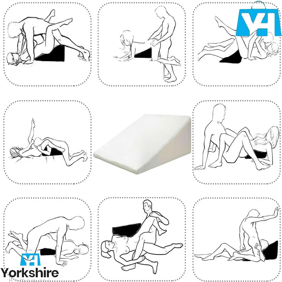 NEW LARGE WEDGE PILLOW MEMORY FOAM BACK SUPPORT PILLOW SEX POSITIONS BED PILLOW