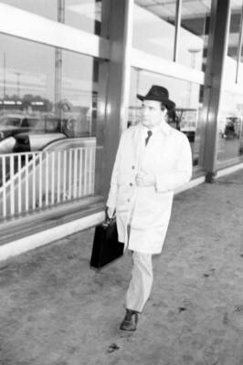 Francois Mitterrand at Orly airport during his departure for C 1970s Old Photo 1
