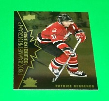 TIM HORTONS TEAM CANADA PATRICE BERGERON PROGRAM OF EXCELLENCE HOCKEY CARD POE 3