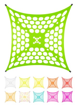 PSYWORK Schwarzlicht Segel Spandex Space Dots 3x3m Party Dekoration UV-aktiv