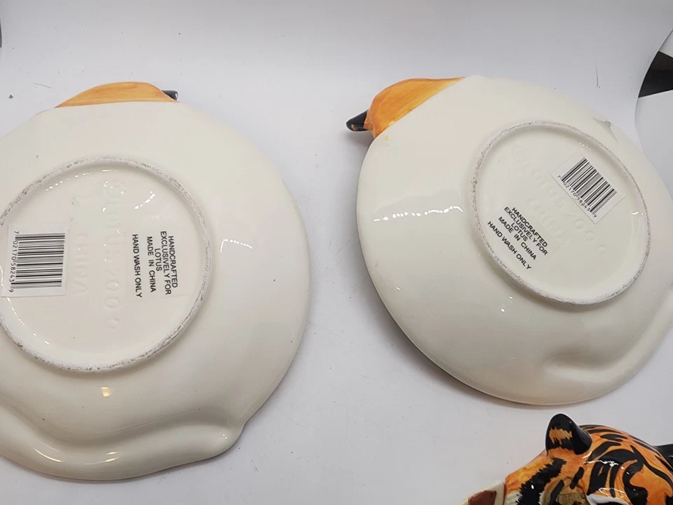Juego De 4 Plato Vintage Estampado Animal Loto Tigre Decorativo Plato 3D Plato 2000 Foto 3 de 4