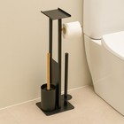 WC Garnitur Toilettenpapierhalter Klobürste Toilettengarnitur WC-Ständer stehend