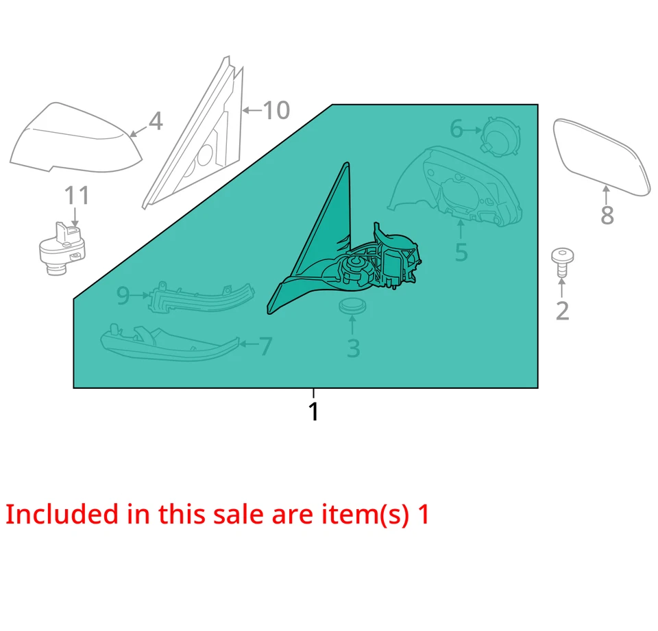 Driver Side View Mirror Without Surround View Fits 17-20 BMW 430i , 51167285135  - Image 3 of 4