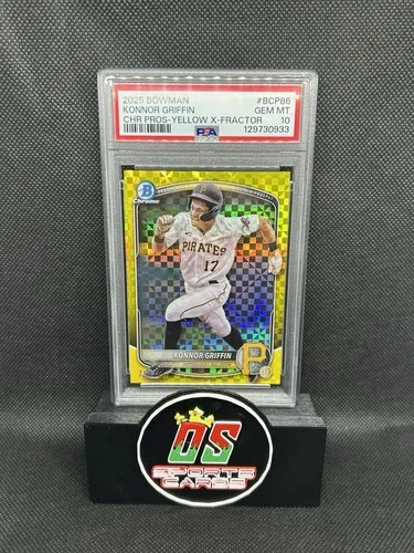 2025 Bowman Chrome Prospects Konnor Griffin Yellow X-Fractor /75 PSA 10  POP 2