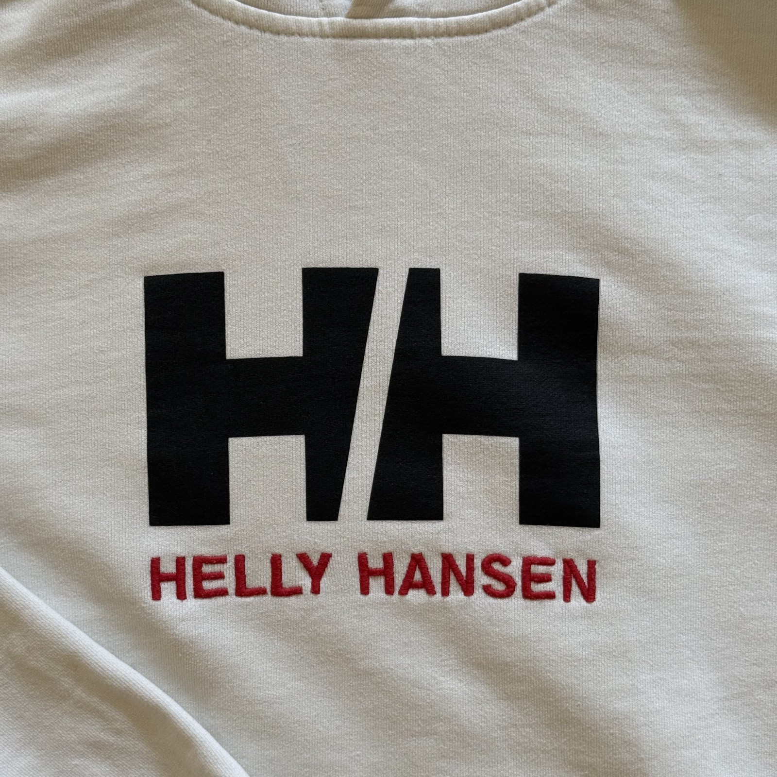 HELLY HANSEN LOGO HOODIE WHITE M MEN’S 100percent COTTON HALF ZIP FLEECE SWEATSHIRT image 4
