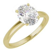 1.2 Ct Oval Cut VS1/E Solitaire Diamond Engagement Ring 14K Yellow Gold