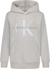 Calvin Klein Boys'Long Sleeve Pullover Fleece Hoodie,Old School Wind Chime,10-12