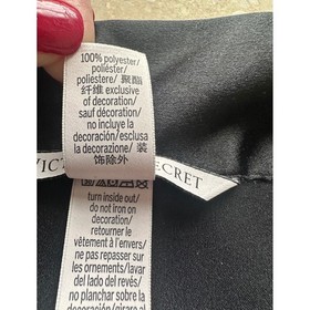 Victoria's Secret Black Satin Pajama Set Long Sleeve Top Pants Sz Medium Long