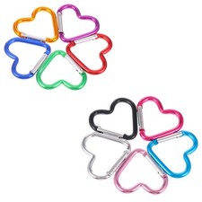 Heart Shaped Carabiner 10Pcs Mini Keychain Clip Aluminum Alloy Snap Hook Clips