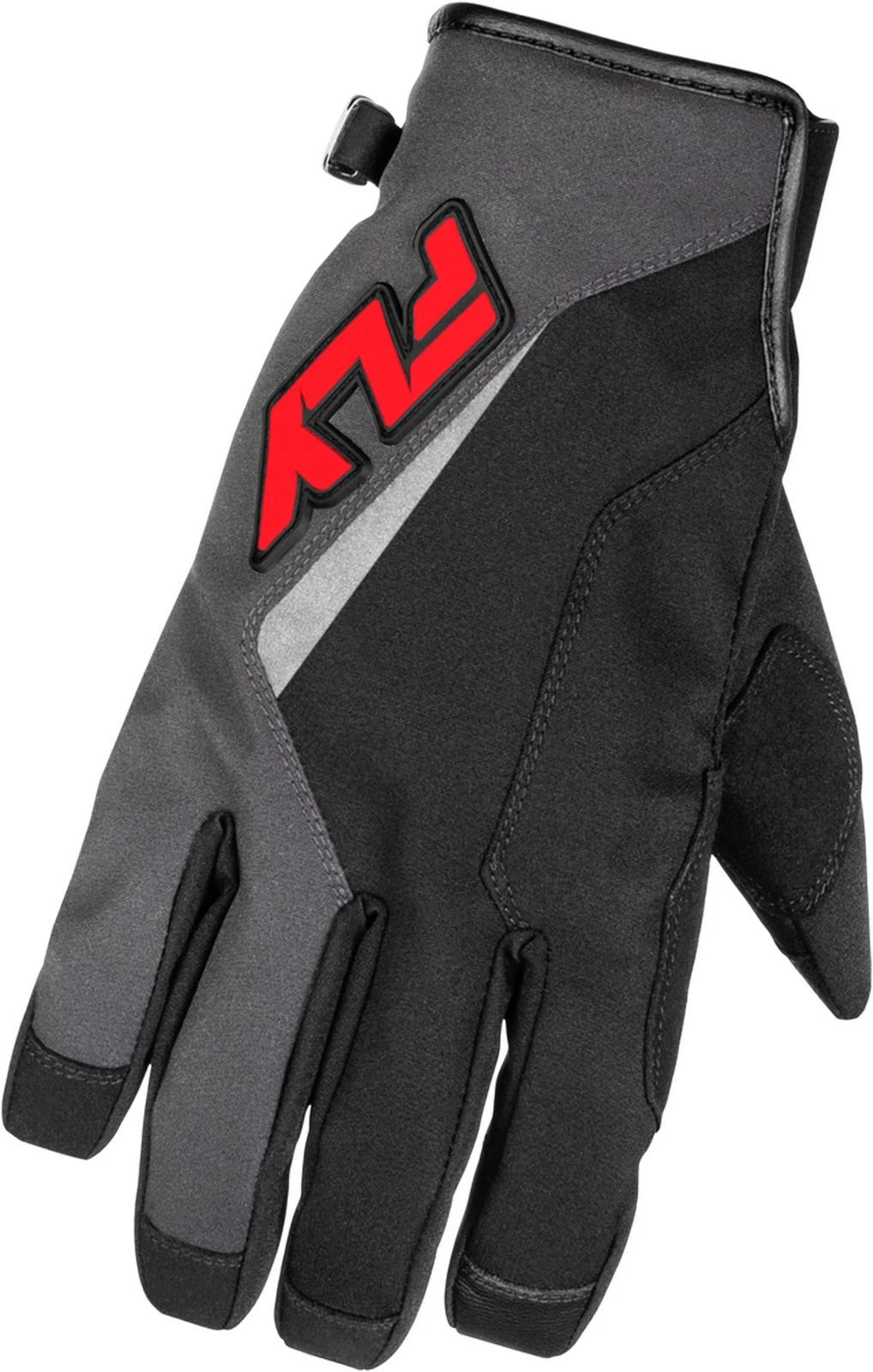 Fly Racing Title Mens Snow Gloves Gray/Black/Red