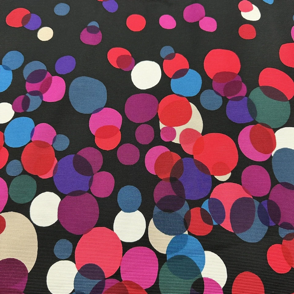 Vestido feminino Trina Turk multicolorido bolinhas gola V preto EUA 2 novo com etiquetas MSRP $368 - Imagem 4 de 4