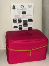 Joy Mangano Jewel Kit Trio 3 Tier Jewelry Case Organizer Travel/Home Mirror Key 