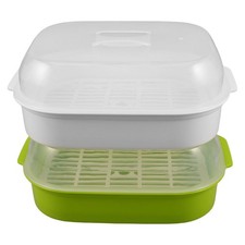  2 Pcs Cuit Vapeur Micro-ondes Stockage Aliments Plastique Récipient À