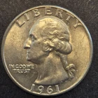 1961d Washington silver quarter.Uncirculated