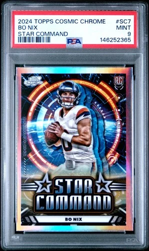 2024 Topps Cosmic Chrome Star Command #SC7 Bo Nix PSA 9