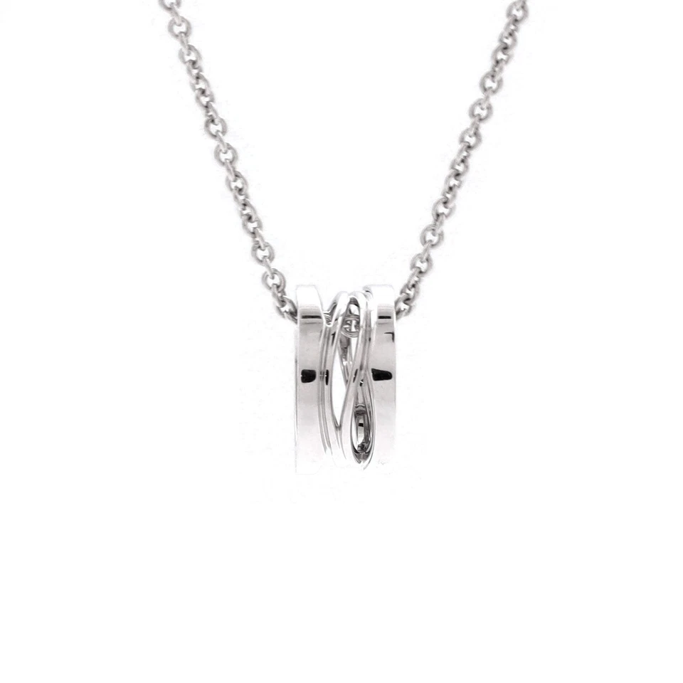Bvlgari B.Zero1 Design Legend Zaha Hadid Pendant Necklace 18K White Gold