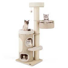 Petsite 61 inch Cat Tree Tower Multi-Level Wooden Cat Tower with Sisal Scratchin