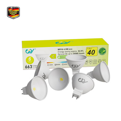 GY MR16 LED Lampe 12V 4,5W Flimmerfrei 663 Lumen 4000K Neutralweiß 6 Stück