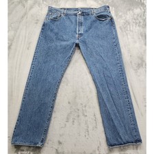 Vintage Levi's 501 XX Button Fly Denim Jeans Size W42 L32 Blue Straight Cotton