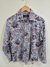 Bugatchi Uomo Shirt Mens Button Up Long Sleeve Size MEDIUM FLOWER PRINT PREMIUM