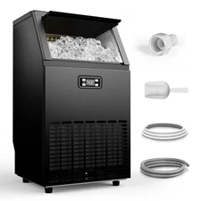 Commercial Ice Maker, 100 Lbs/Day Stainless Steel Under Counter ice Machine