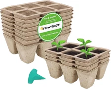 72 Cells Peat Pots Seed Starter Trays 12 Packs Biodegradable Seedling Pots Germi