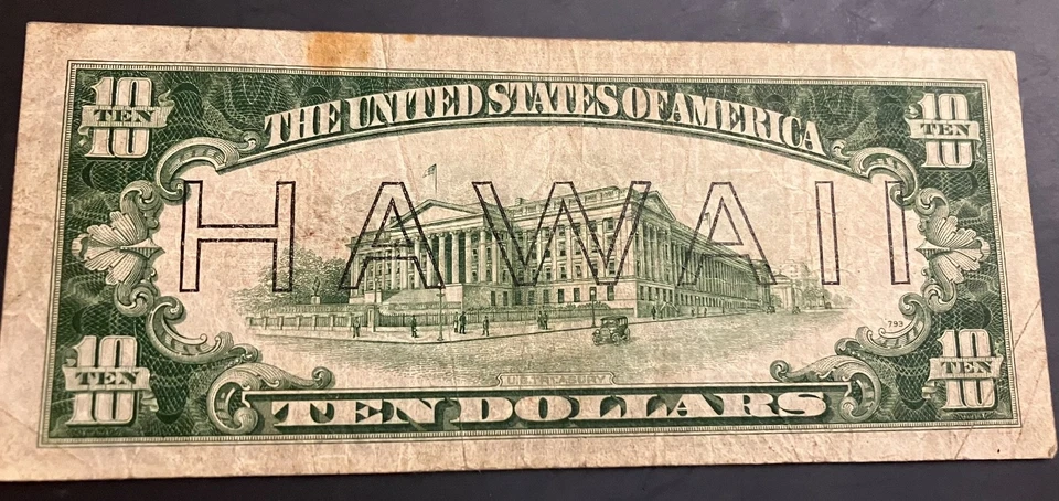 1934-A $10 Hawaii Note, Nice high circulated condition, very popular issue - Image 4 of 4