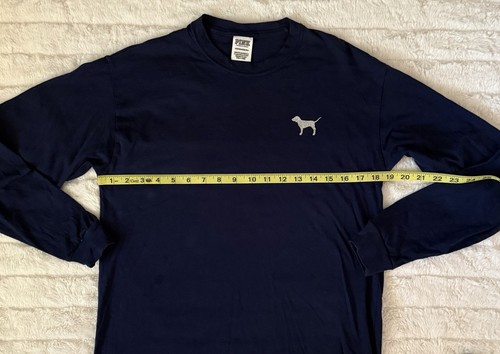 Camicia manica lunga Victoria’s Secret ROSA blu navy argento glitter logo cane XS - Foto 6 di 6