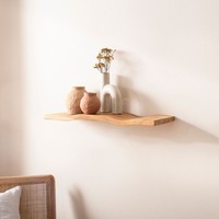 Wandregal Akazie Massivholz 40Cm Holzregal Wandboard Regal Wellenform Massiv