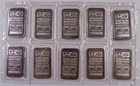 Sealed Sheet of 10 Johnson Matthey 1 troy oz .999 fine silver bars
