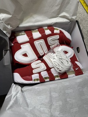 Nike Air More Uptempo x Supreme Red 2017 Size 8.5 *New-IN Box* 100% Legit DS