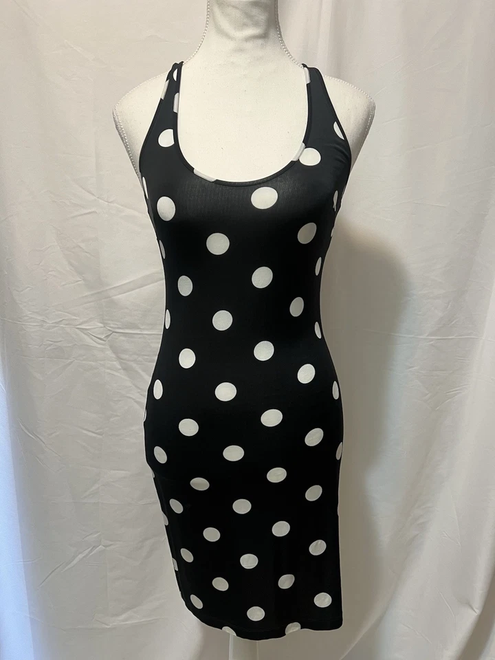 Vestido LIU-JO Milano 2 en 1 Lunares Volantes Negro Blanco Hecho en Italia 38 EE. UU. 4/6 Foto 4 de 4