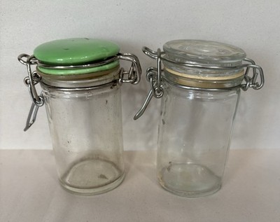 Vintage Flip Top Glass Spice Jars