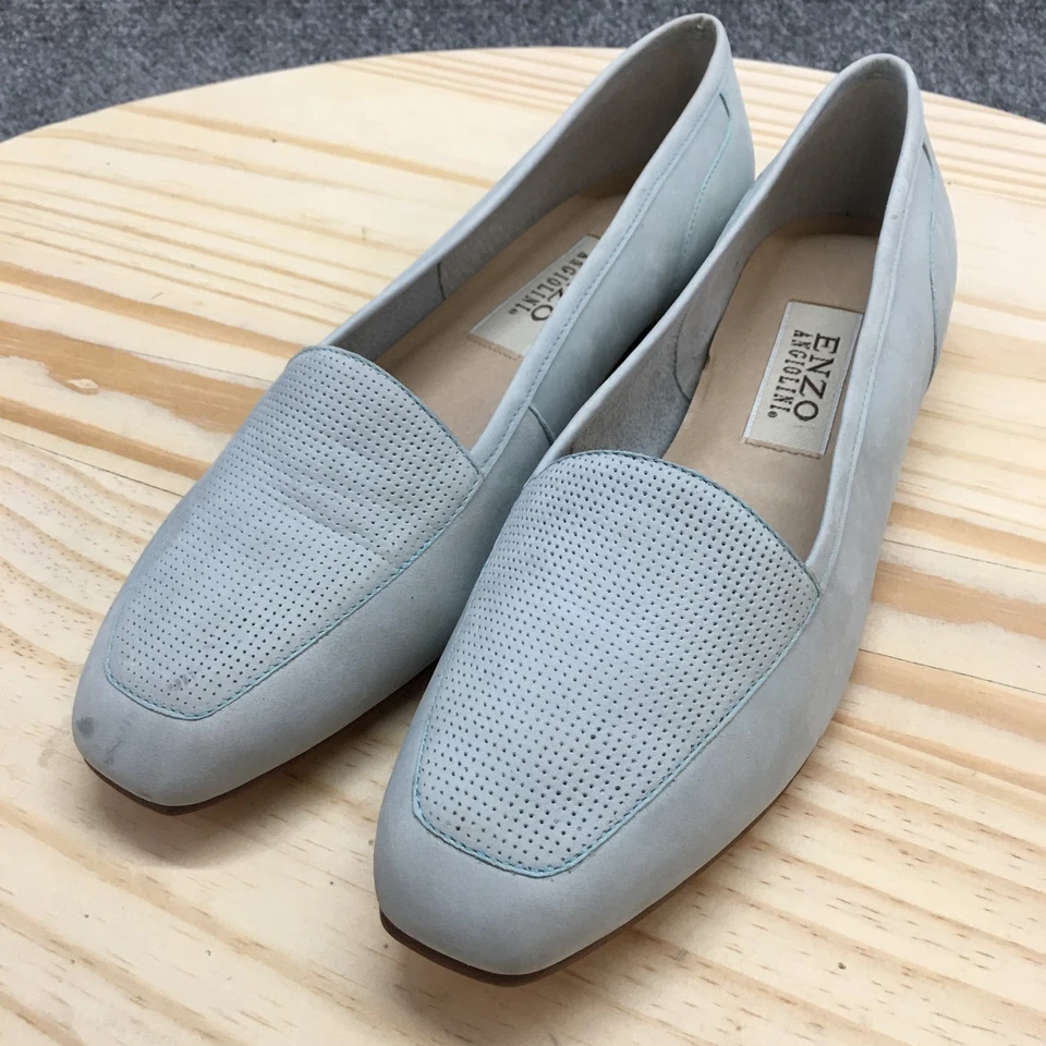 Enzo Angiolini Zapatos Mujer 8.5 M Levade Mocasines Cuero Azul Informal Puntera Cuadrada Foto 3 de 4