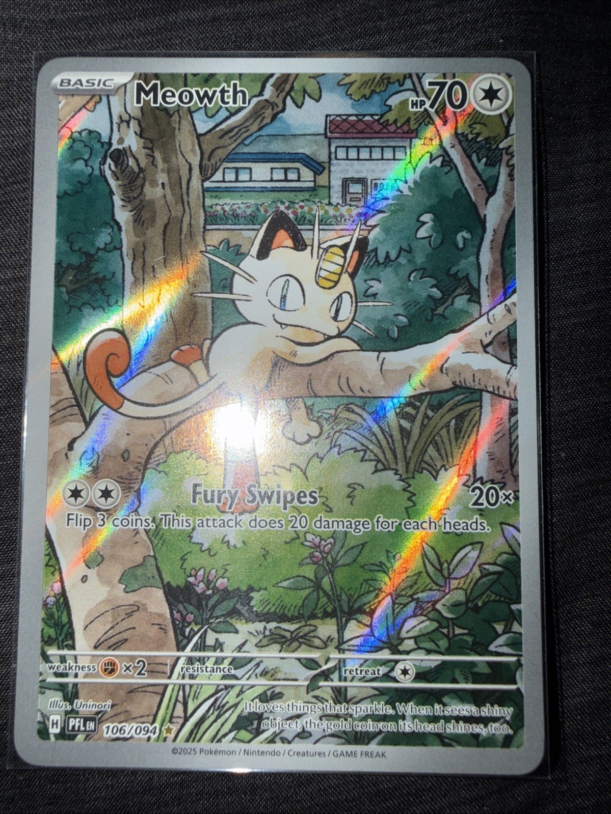 Pokémon Meowth IR #106/094 Phantasmal Flames Illustration Rare NM English TCG