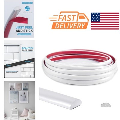 Self Adhesive White Moulding Trim 25 Feet Peel and Stick for Quick Installation