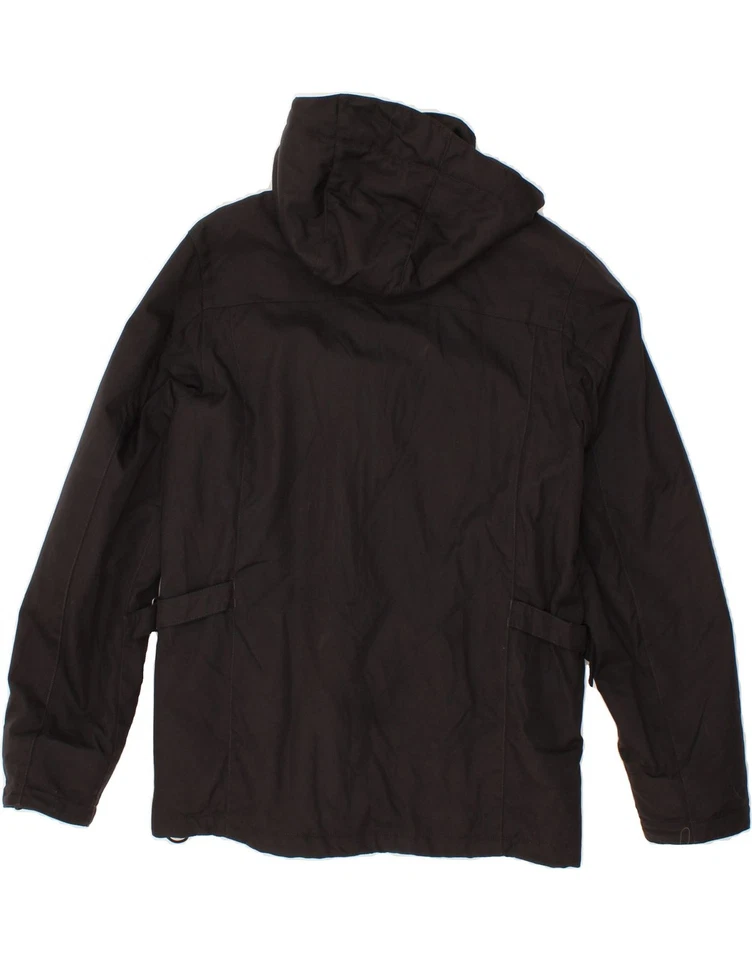 WOOLRICH Mens Hooded Windbreaker Jacket UK 36 Small Black Nylon BM01 - Image 2 of 4