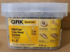 GRK Fasteners 116728 FIN/Trim #8 x 2" Screws 510CT