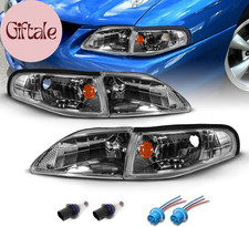 For 1994-1998 Ford Mustang Gun-metal Replacement Headlights Corner Turn Signal S For 1994-1998 Ford Mustang Gun-metal Replacement Headlights Corner Turn Signal S