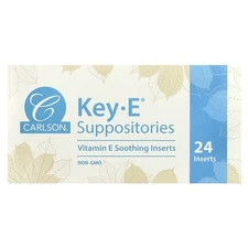 Carlson Labs Key E Suppositories 24 Soothing Inserts All-Natural