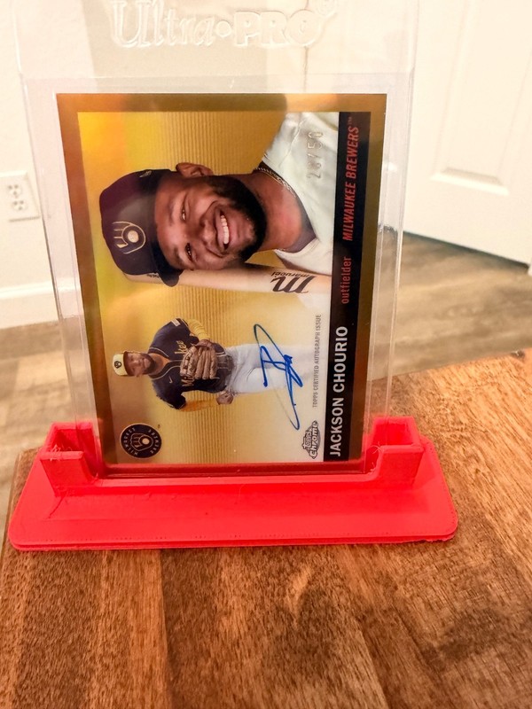 2025 Topps Chrome Platinum Anniversary Jackson Chourio Gold Auto /50 #CPA-JC