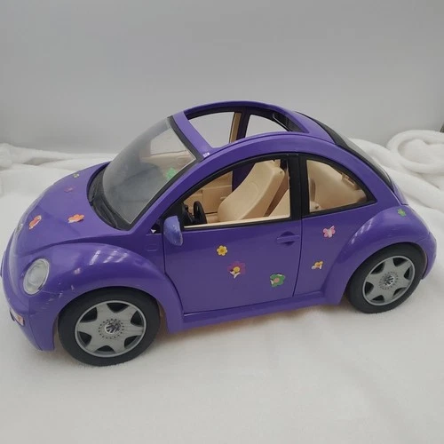 VTG Barbie VW Volkswagen Beetle Bug Purple Car Mattel 2000 Y2K Flower Stickers