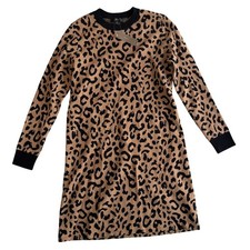J.Crew Leopard Sweater Mini Dress Wool Blend NWT S Preppy Chic